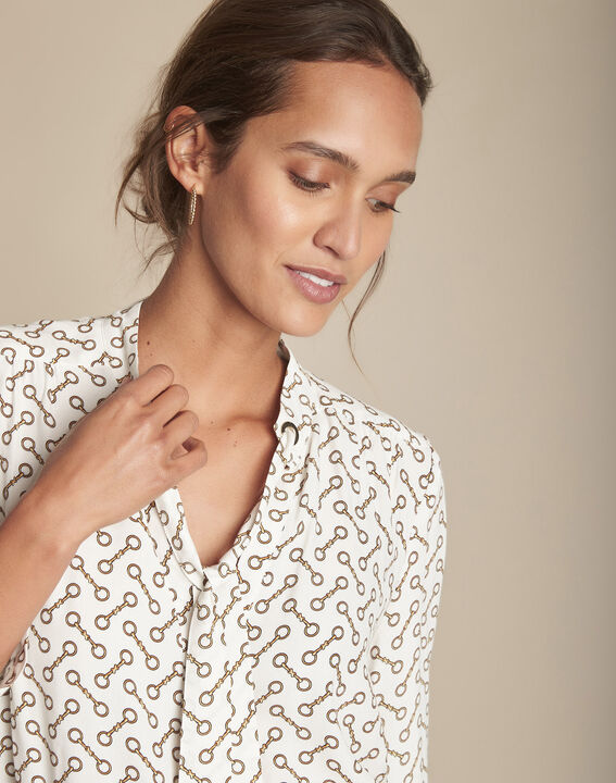 Blouse lavallière imprimé mors Monastir | 1-2-3 Blouse lavallière imprimé mors Monastir PhotoZ | 1-2-3
