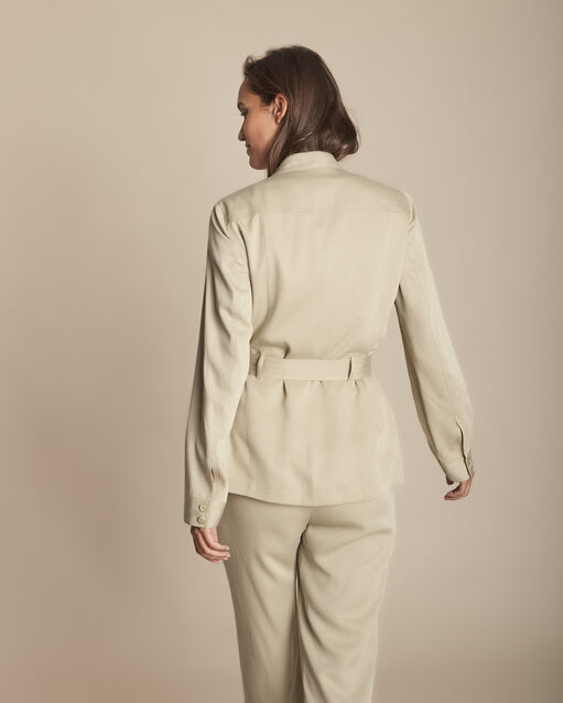 Veste argile fluide boutonnée birgit jaune pale.