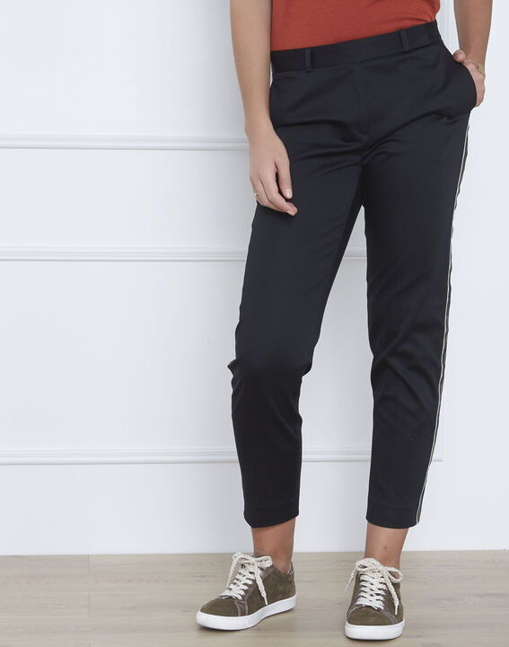 Pantalon noir bande imprimé serpent Rubis | 1-2-3 Pantalon noir bande imprimé serpent Rubis PhotoZ | 1-2-3
