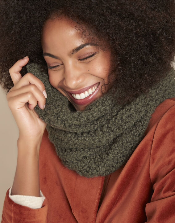 Snood kaki en laine mélangée Ginger | 1-2-3 Snood kaki en laine mélangée Ginger PhotoZ | 1-2-3