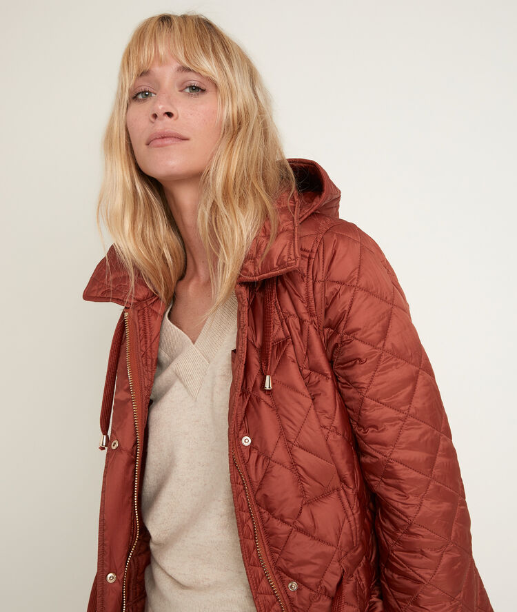 Parka à capuche bisuko brique.
