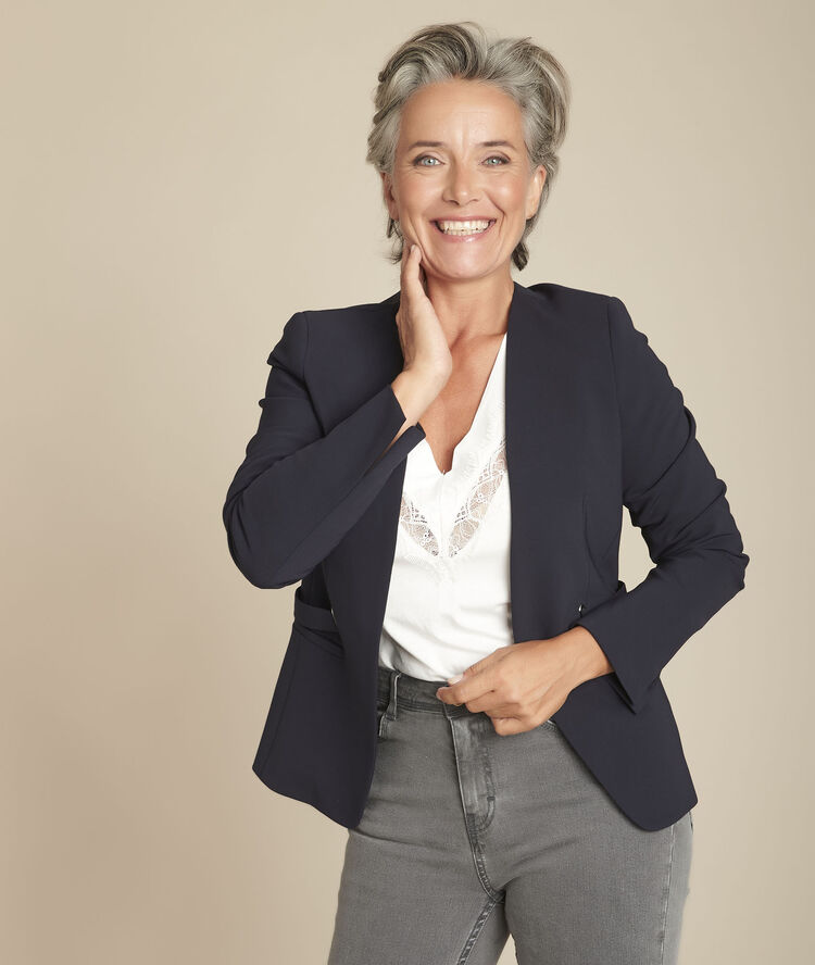 Veste en microfibre marine beatrice marine.