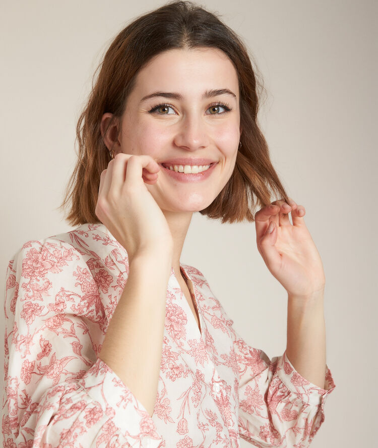 Blouse imprimée enry bleu nuit.