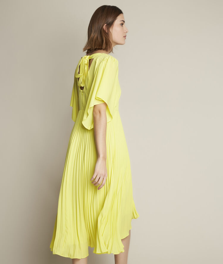 Robe plissée jaune hedwige citron.