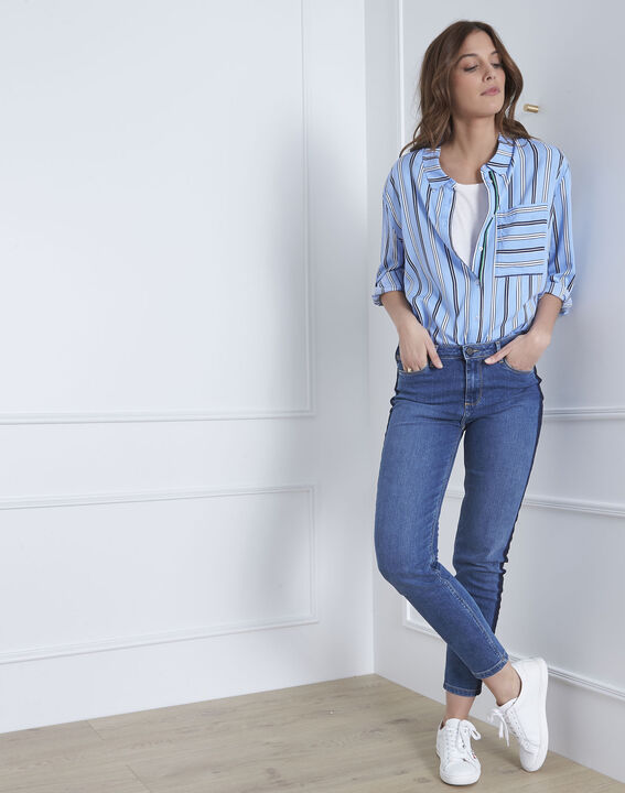 Jean indigo bande denim côté Copa | 1-2-3 Jean indigo bande denim côté Copa PhotoZ | 1-2-3