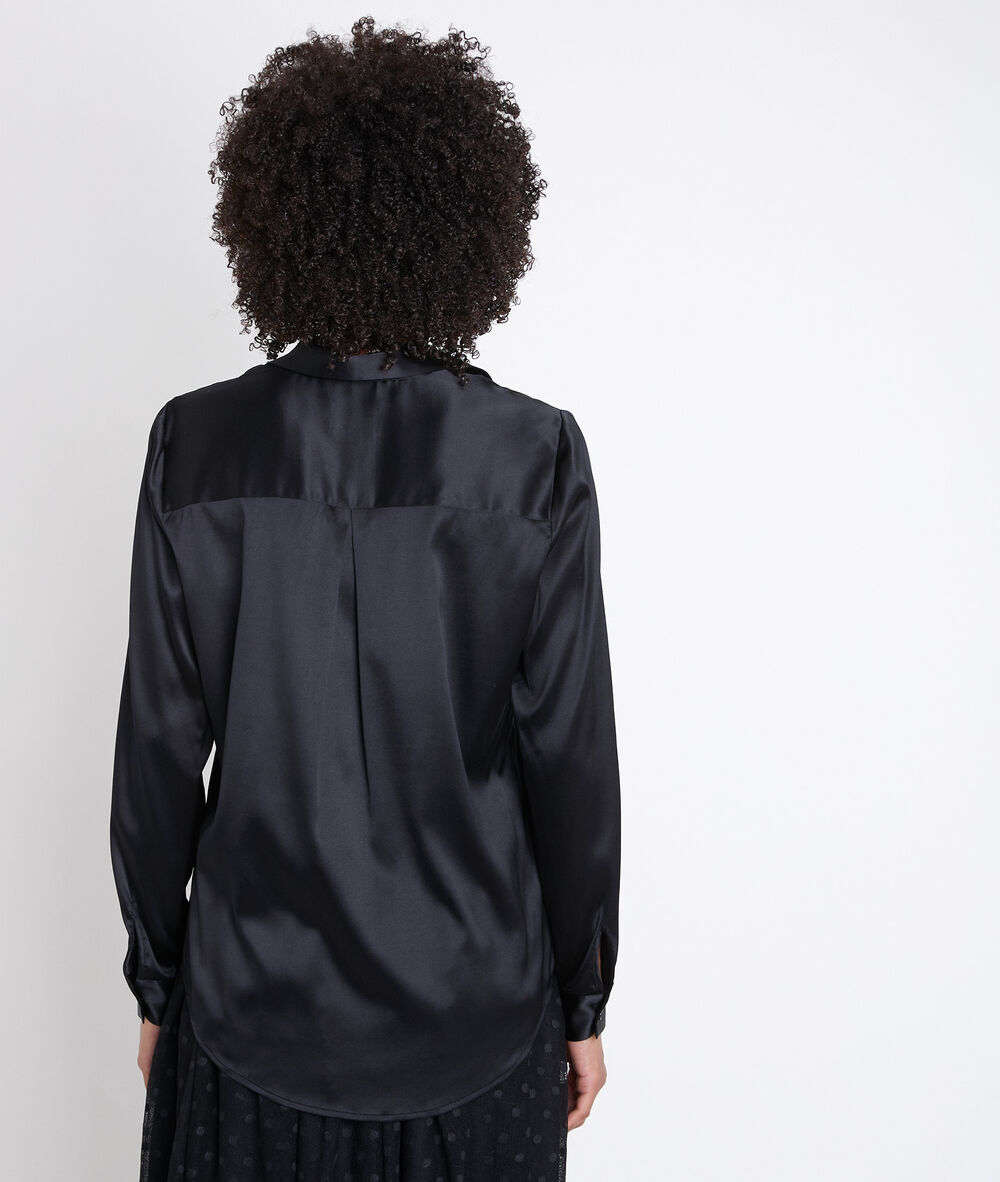 Blouse en soie mélangée noire jerry noir.