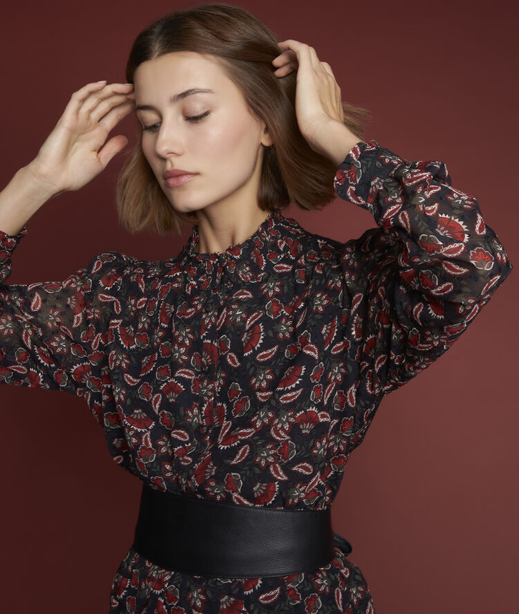 Blouse imprimée eve marie noir.