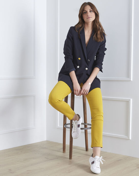 Jean anis 7/8e slim satin de coton Vendome | 1-2-3 Jean anis 7/8e slim satin de coton Vendome PhotoZ | 1-2-3