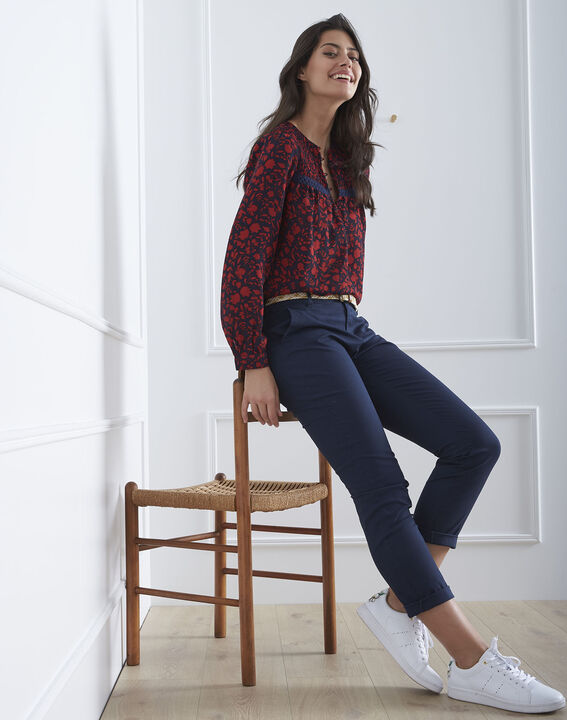 Blouse rouge imprimée Vitae | 1-2-3 Blouse rouge imprimée Vitae PhotoZ | 1-2-3