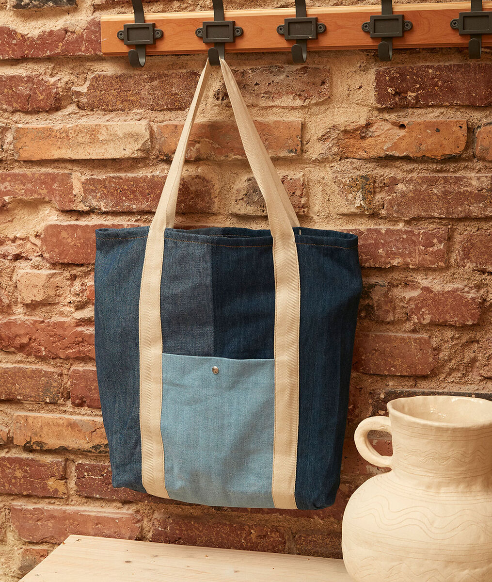 Tote bag en denim eco-responsable | 1-2-3 Tote bag en denim eco-responsable PhotoZ | 1-2-3