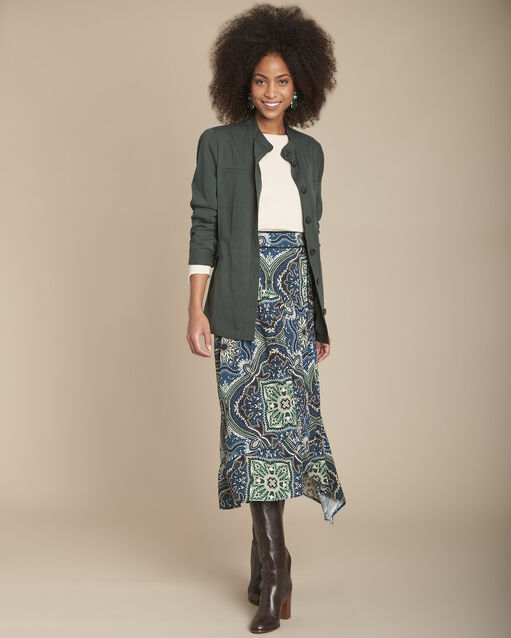 Beiger pullover jersey und kn&ouml;pfe flora hellbraun.