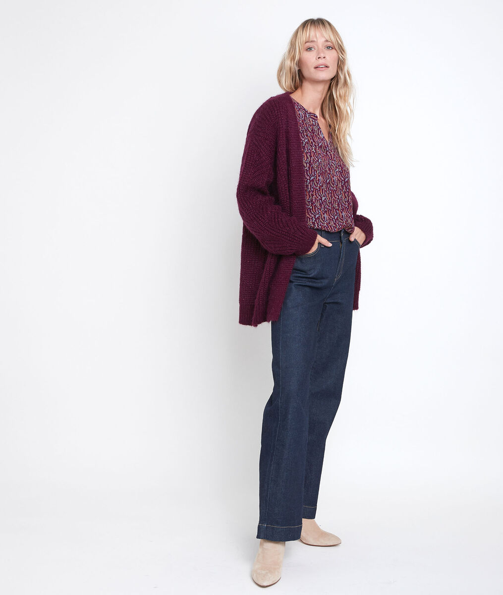 Weste aus gemischtem Mohair granatrot Rejane | 1-2-3 Weste aus gemischtem Mohair granatrot Rejane PhotoZ | 1-2-3