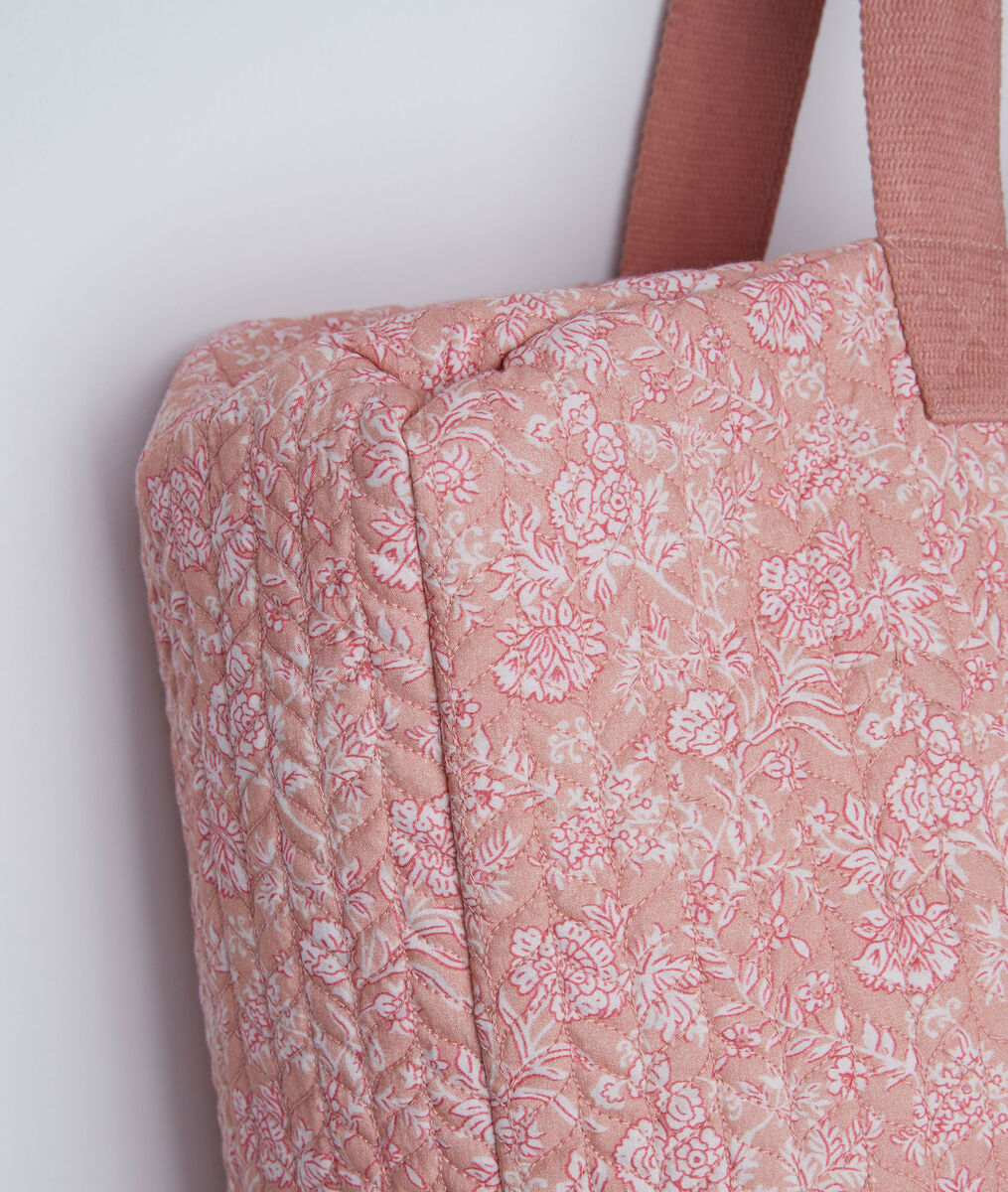 Cabas en coton rose imprimé Daryl | 1-2-3 Cabas en coton rose imprimé Daryl PhotoZ | 1-2-3