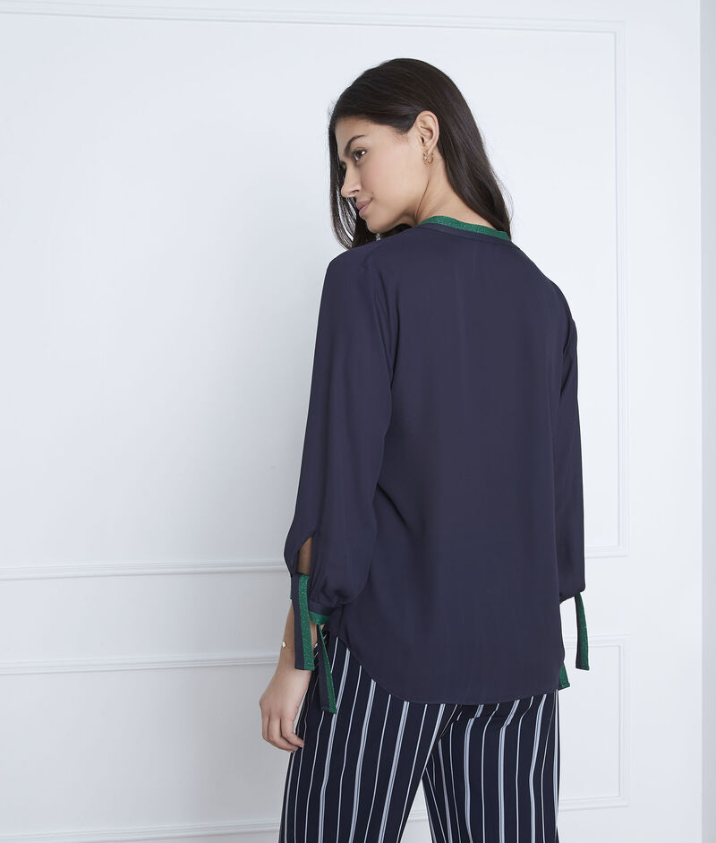 Blouse marine détails contrastés vicky marine.