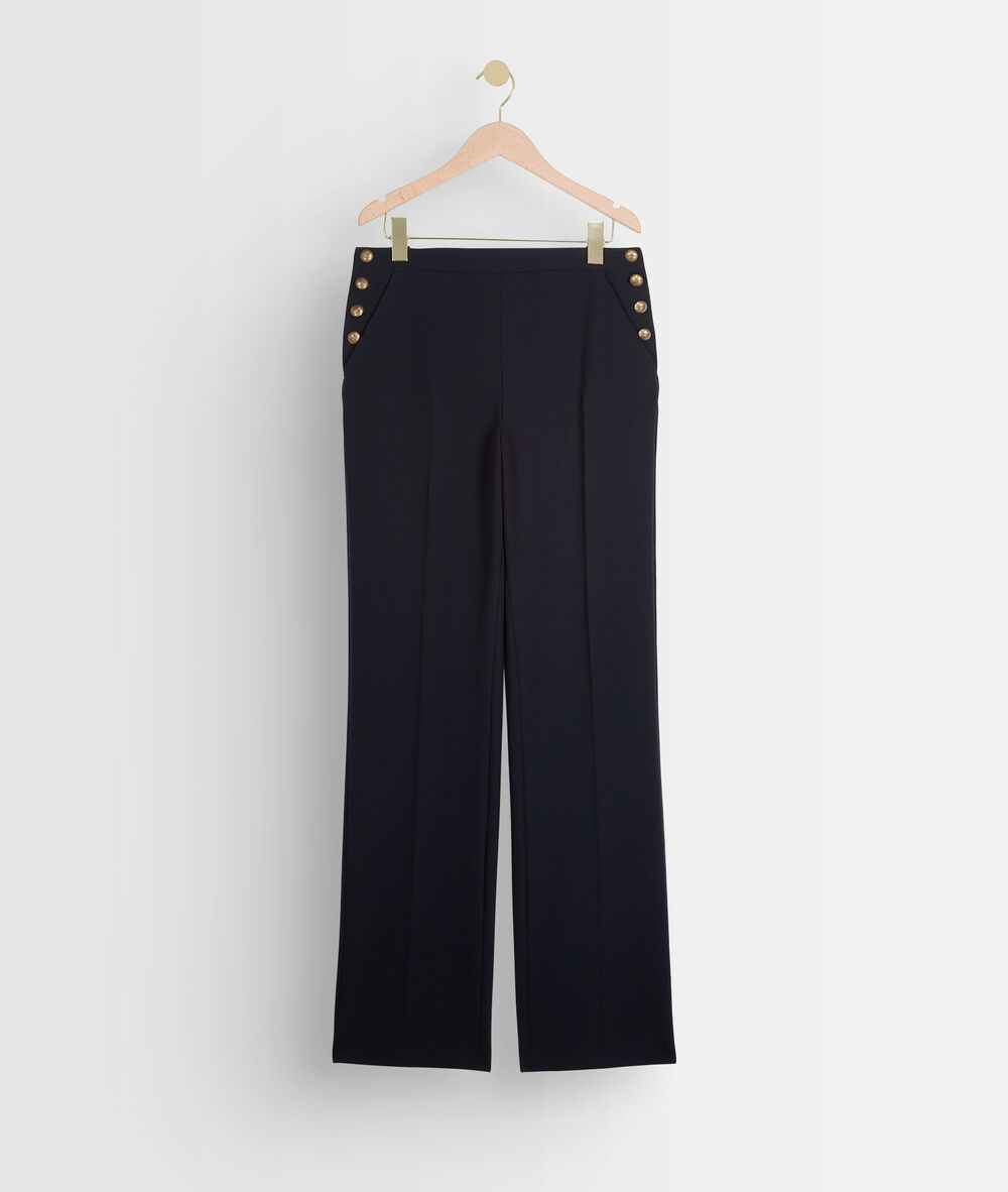 Geklede broek van zwarte microvezel david noir.
