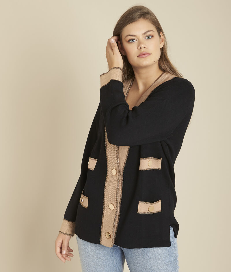Gilet long fantaisie firenze noir.