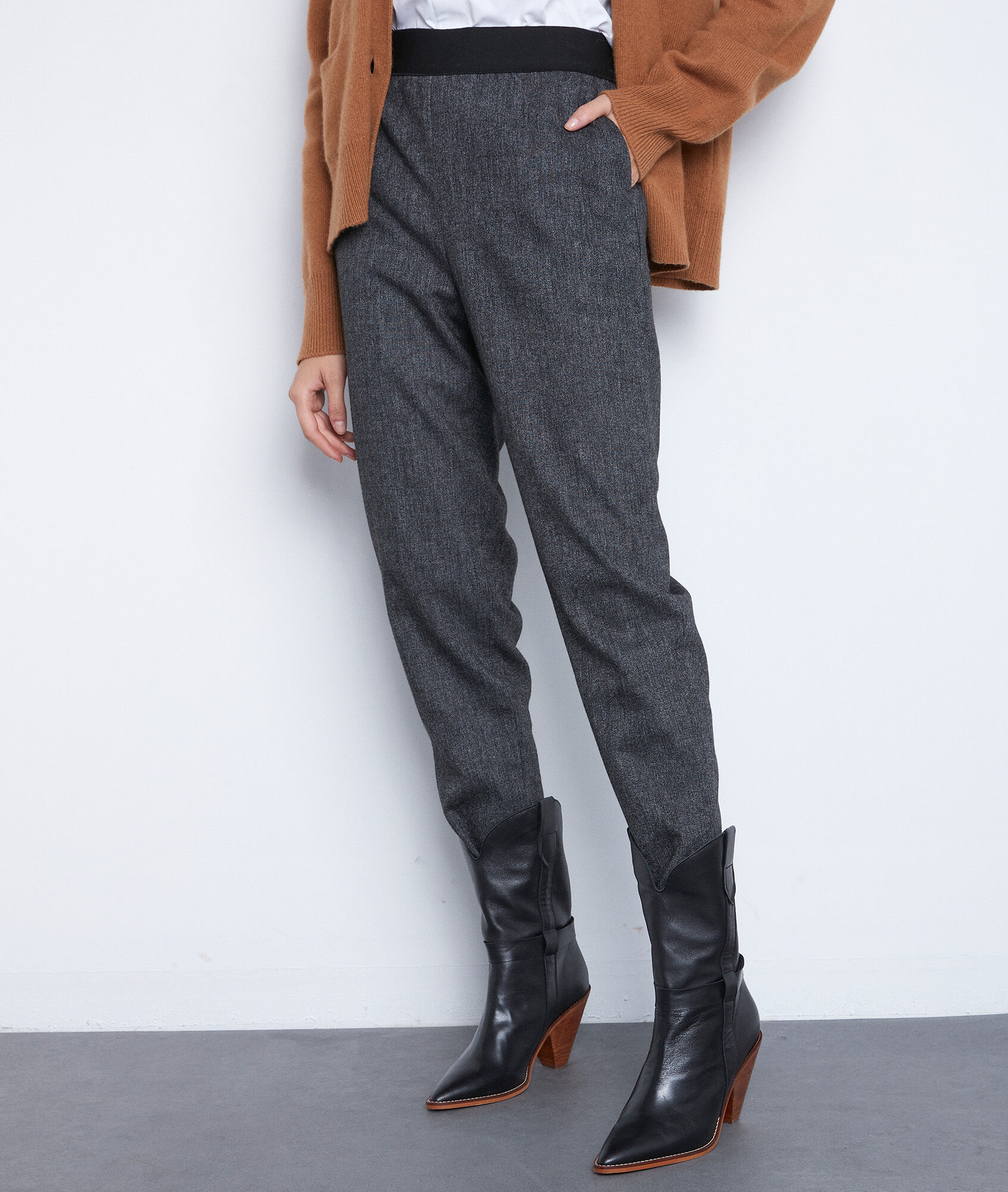 pantalon fluide gris
