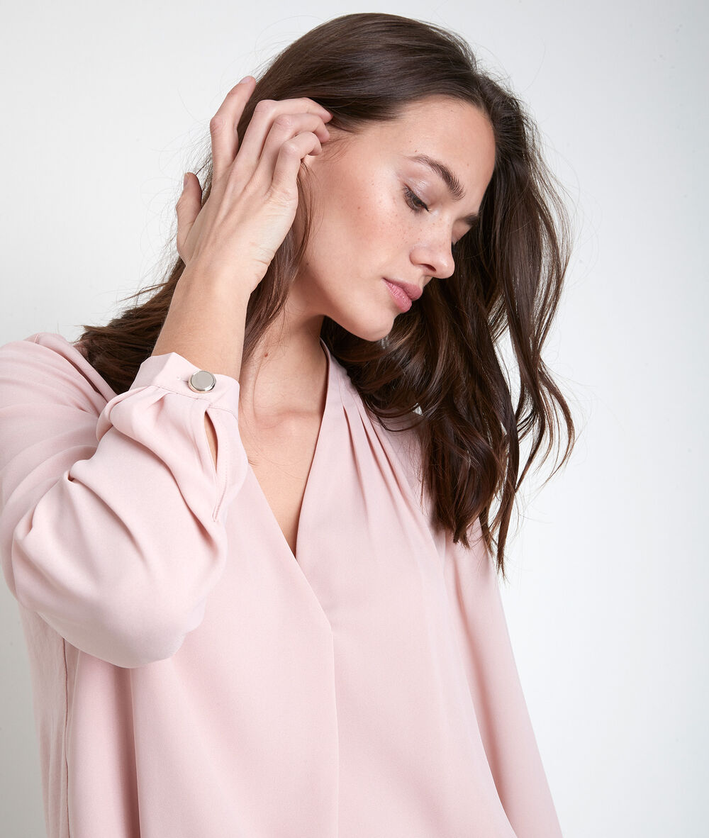 Blouse bimatière rose davina bois de rose.
