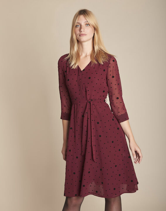 Robe grenat imprimé pois Ista | 1-2-3 Robe grenat imprimé pois Ista PhotoZ | 1-2-3