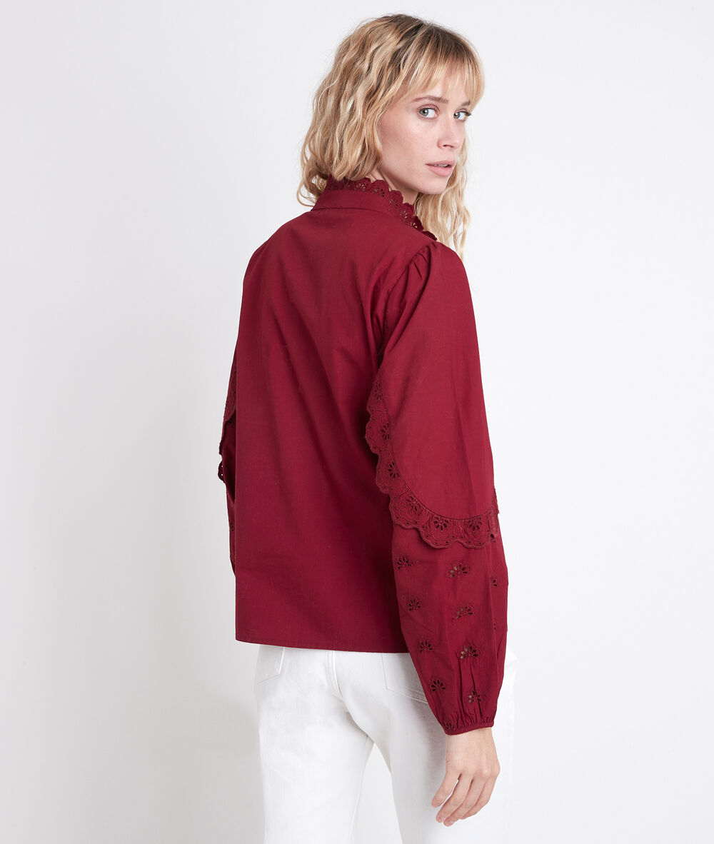 Blouse brodée tasota bourgogne.