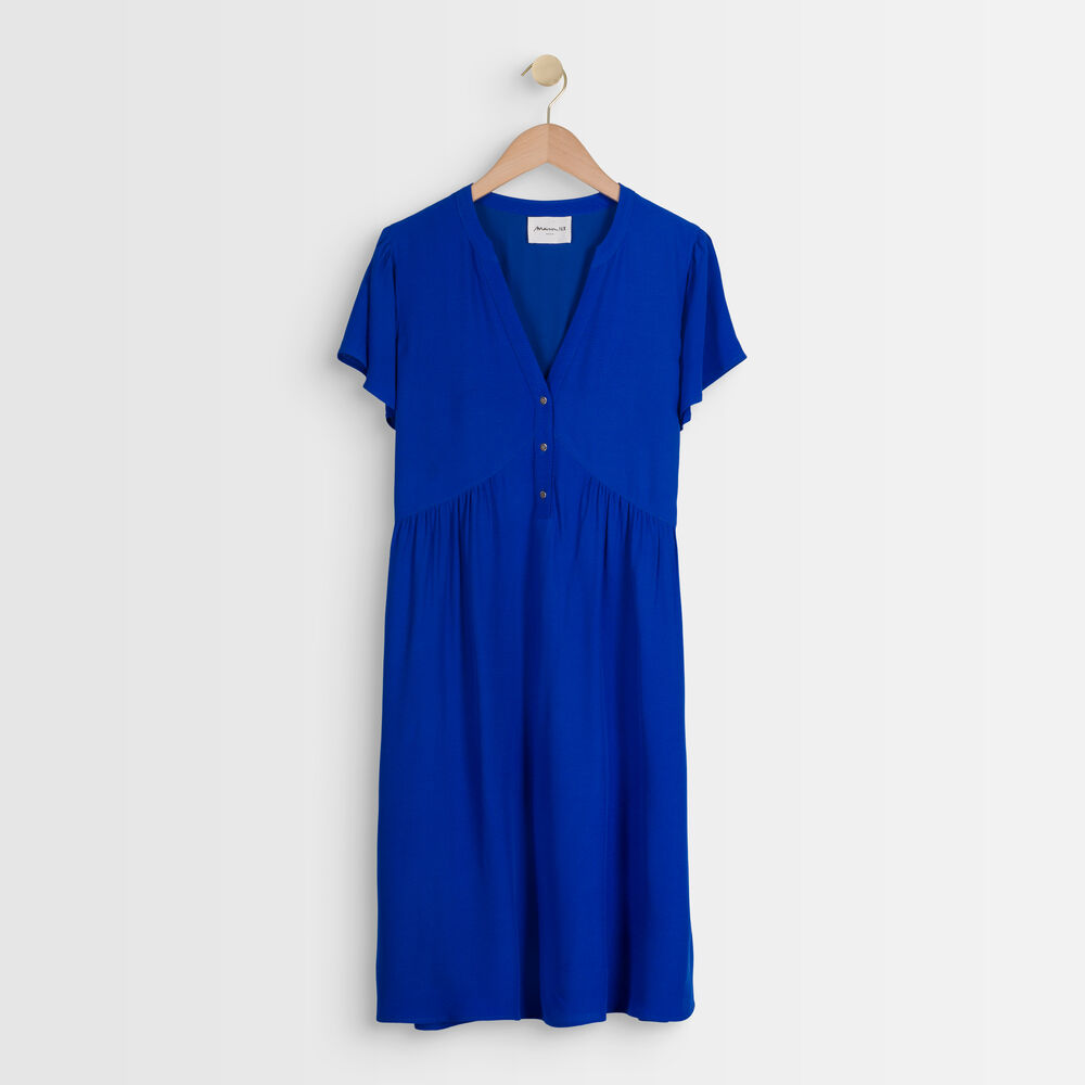 Robe en viscose recyclée bleue callo myosotis.
