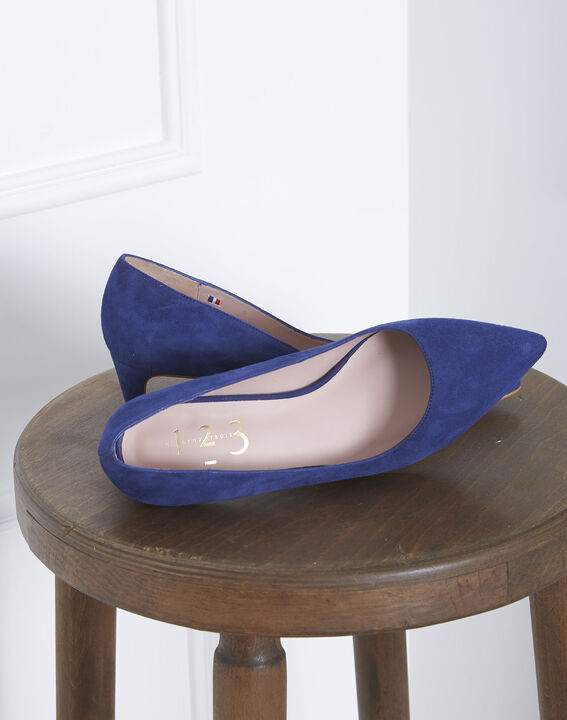 Blauwe pumps van geitenvelours Lili | 1-2-3 Blauwe pumps van geitenvelours Lili PhotoZ | 1-2-3
