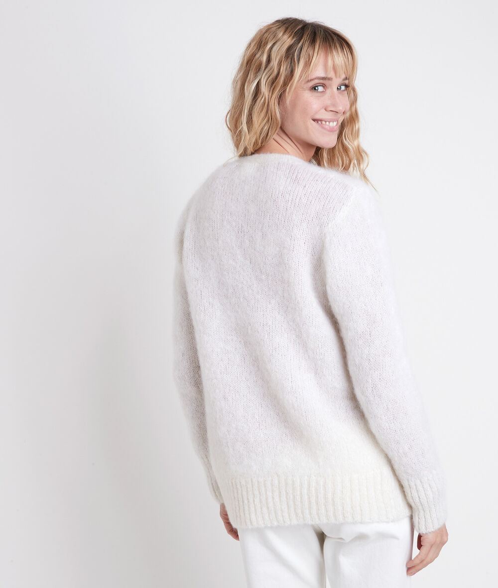 Gilet en mohair mélangé rozelle ecru.