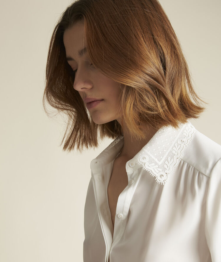 Chemise col fantaisie elina ecru.