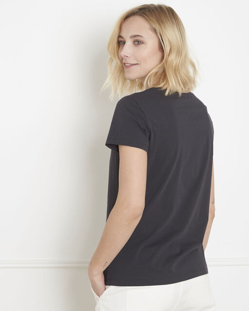 Tee-shirt gris imprimé pueblo charbon.