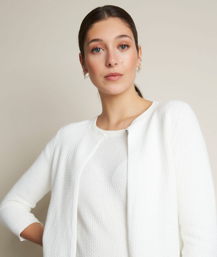 Gilet écru sequins david ecru.