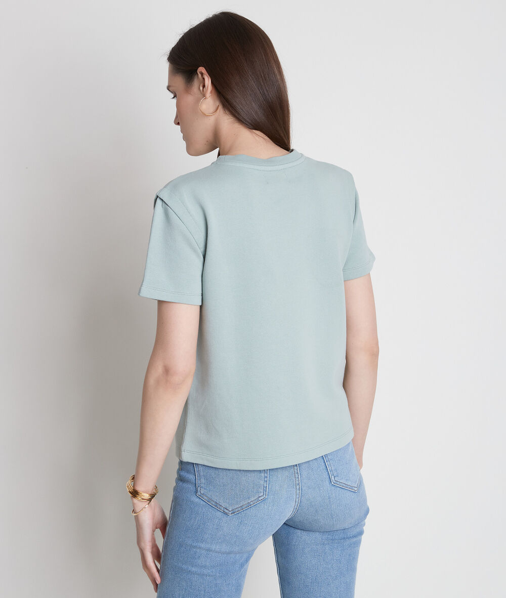 Tee-shirt en coton épais et broderies jade elsa jade.