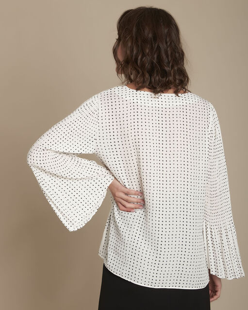 Blouse écrue à pois morgane ecru.