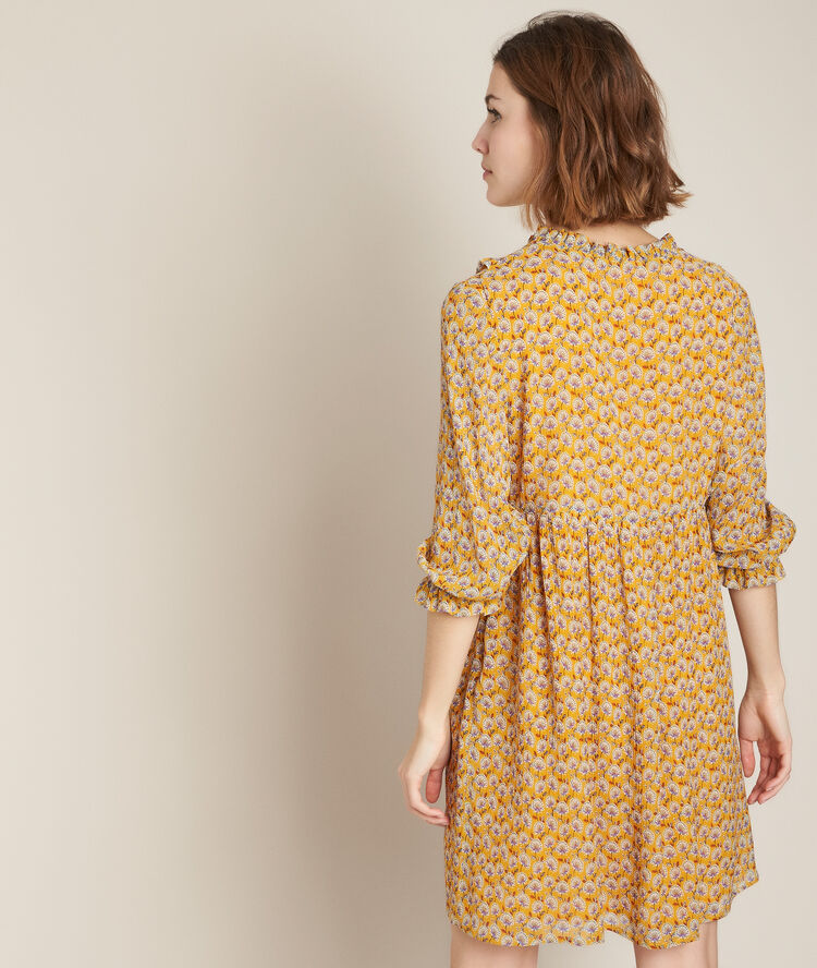 Robe imprimée colombe bis safran.