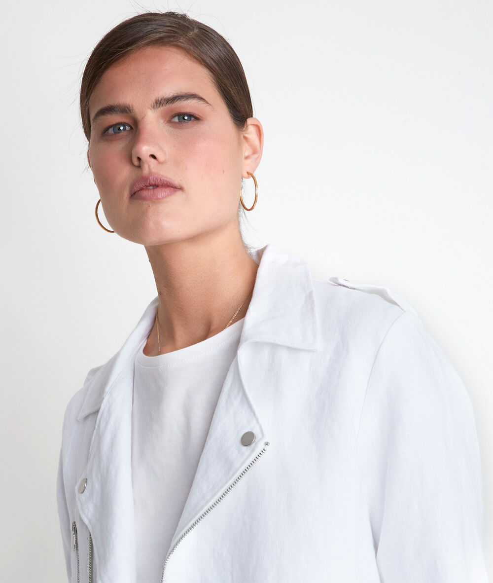 Blouson en lin blanc tommy blanc.