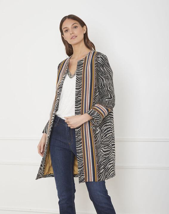 Manteau jacquard imprimé ethnique Falco | 1-2-3 Manteau jacquard imprimé ethnique Falco PhotoZ | 1-2-3