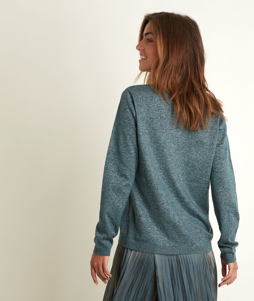 Pull fin brillant vert ryo lichen.