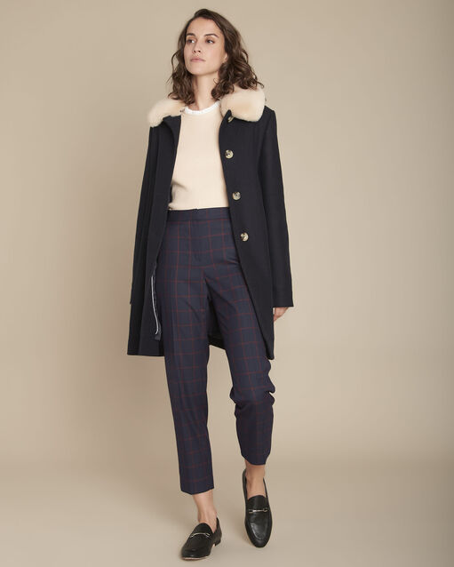 Donkerblauwe trui met ruitjes Elton (2) - Maison 123