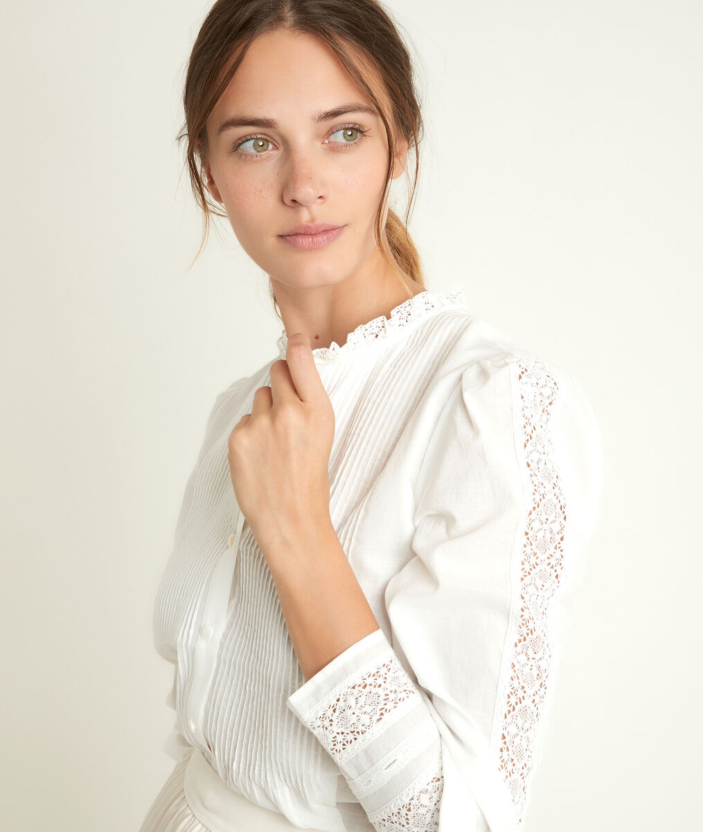 Blouse en dentelle écrue Jena | 1-2-3 Blouse en dentelle écrue Jena PhotoZ | 1-2-3
