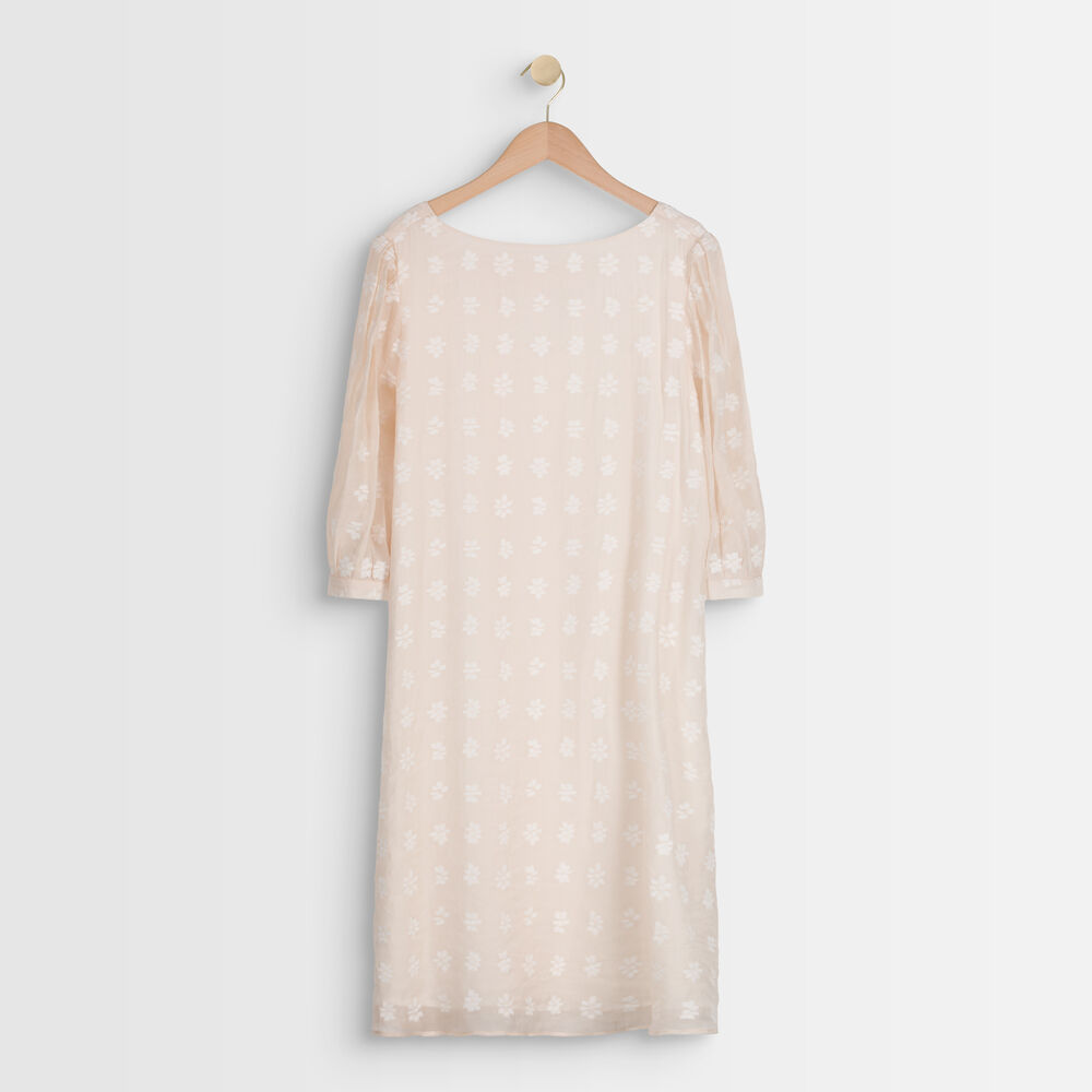 Cremefarbenes kurzes kleid mit stickerei malika creme.