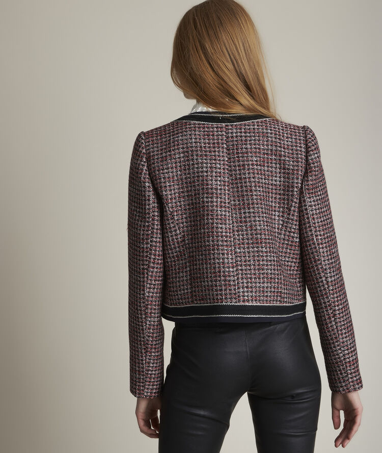 Veste en tweed ludivine fraise.