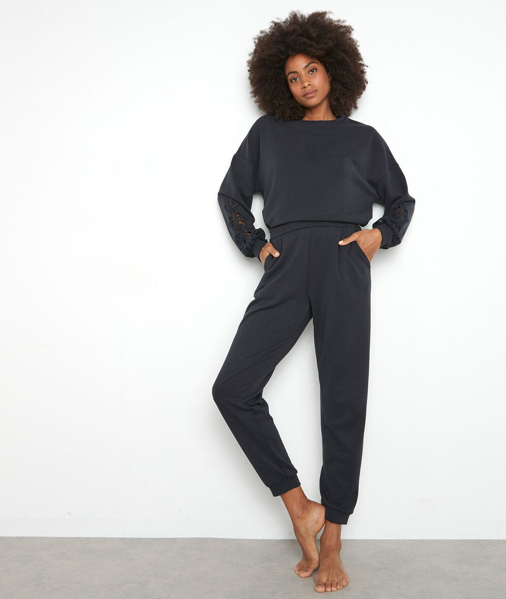 Marineblauwe jersey broek Ever | 1-2-3 Marineblauwe jersey broek Ever PhotoZ | 1-2-3