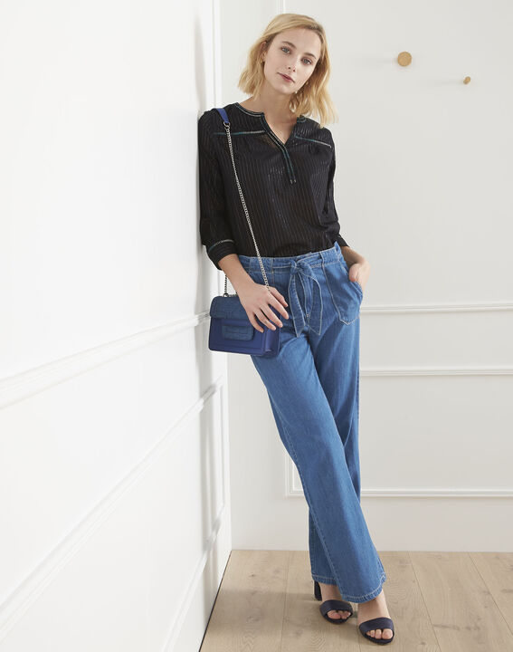 Schwarze Bluse mit Ethno-Stickerei Varan | 1-2-3 Schwarze Bluse mit Ethno-Stickerei Varan PhotoZ | 1-2-3
