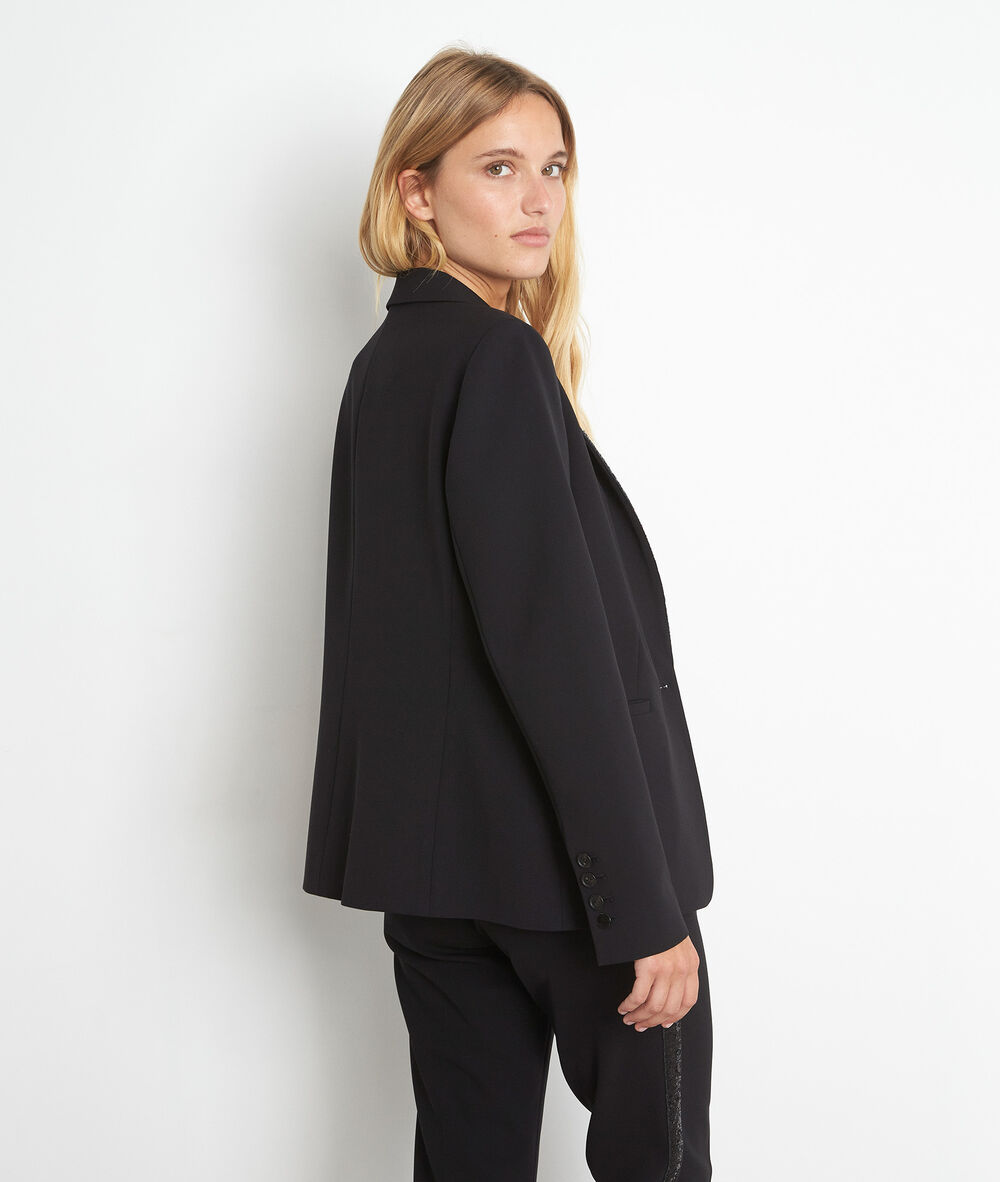 Veste en microfibre sequins tilena noir.