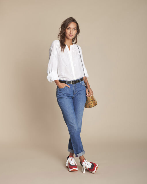 Wei&szlig;e bluse mit englischer stickerei maina weiss.