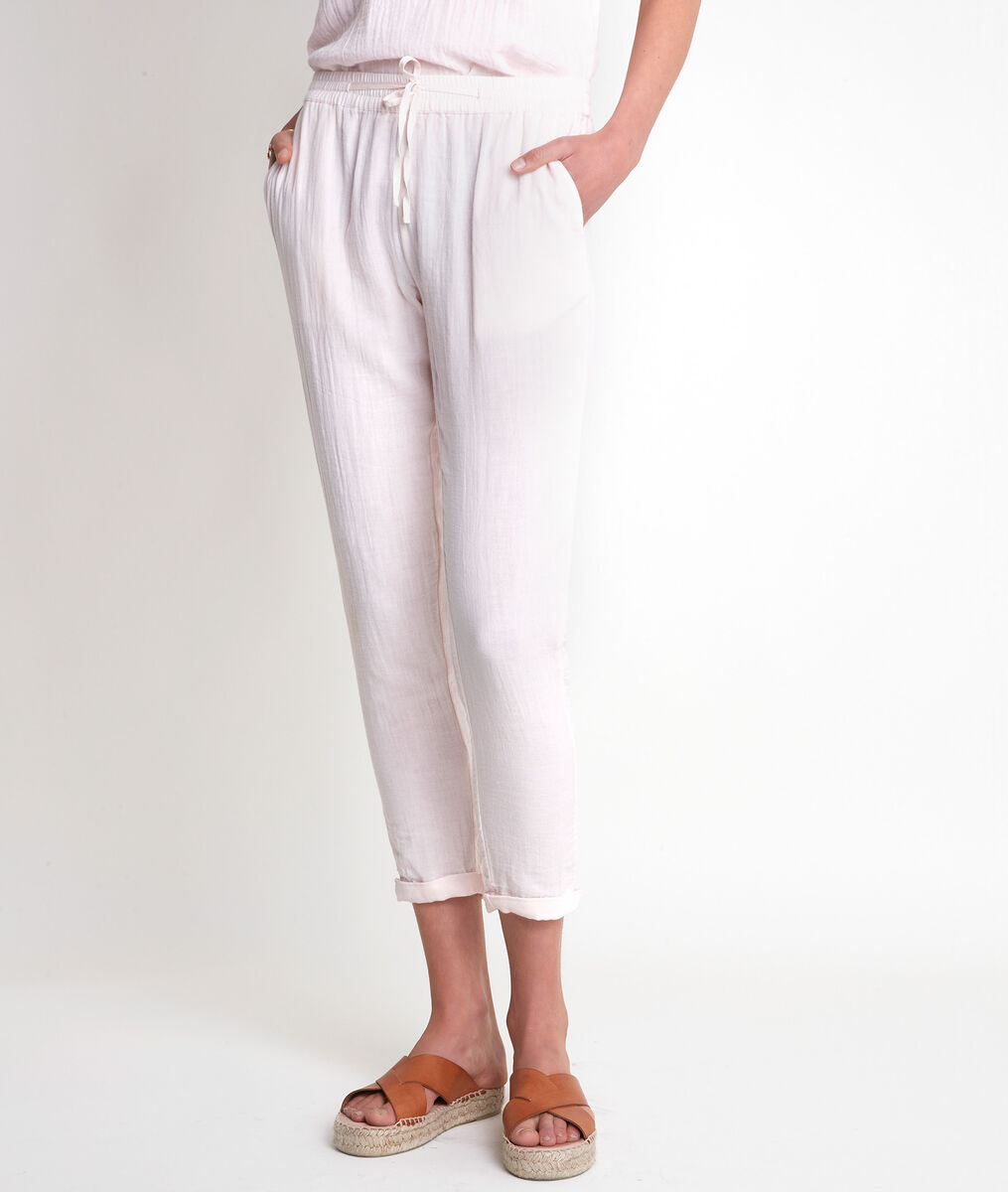 Pantalon en coton cigarette poudré Frahim | 1-2-3 Pantalon en coton cigarette poudré Frahim PhotoZ | 1-2-3