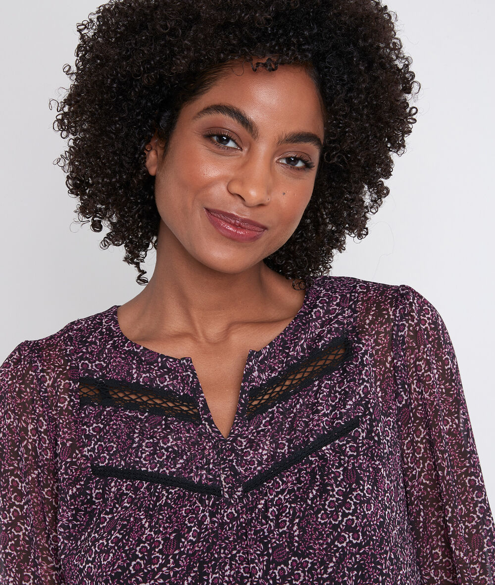 Blouse fuchsia imprimée juan fuchsia.