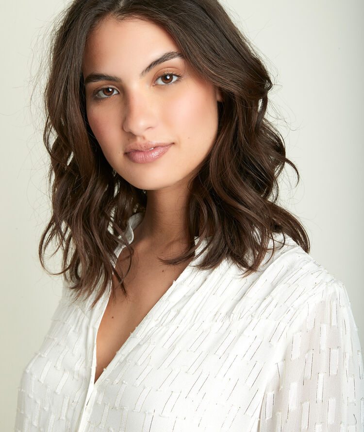 Robe imprimé lurex cassandra ecru.