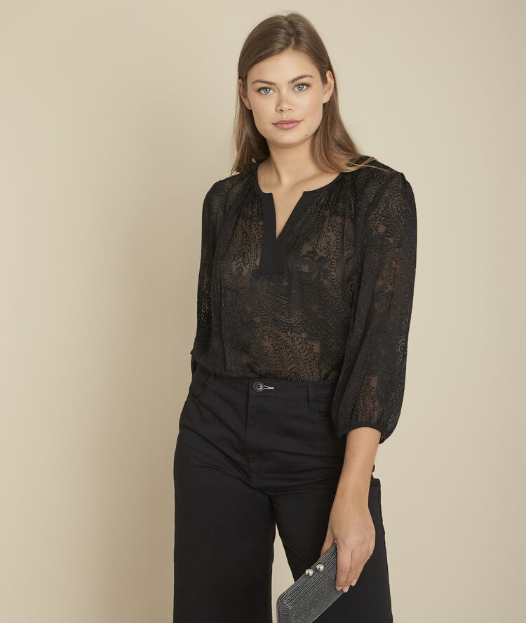 Blouse dévorée meraviglia noir.