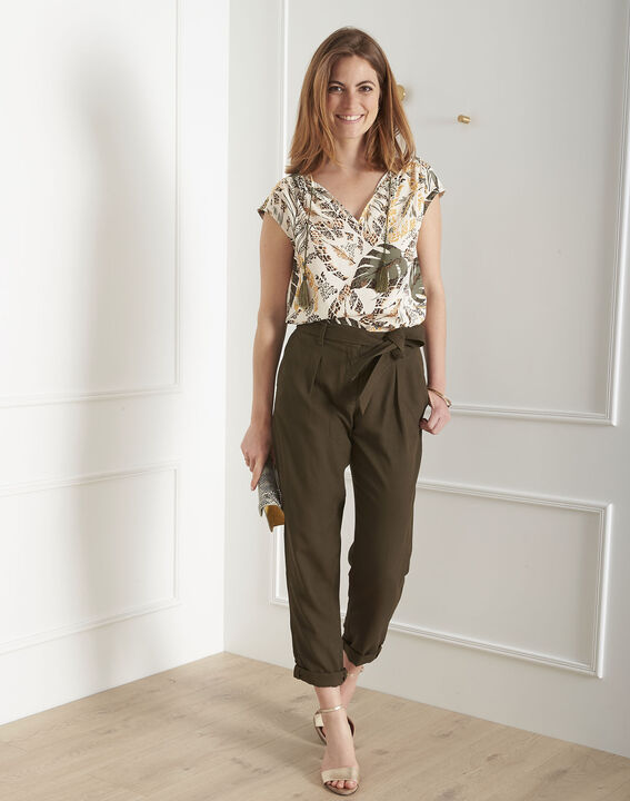 Pantalon kaki fluide ceinture Geode | 1-2-3 Pantalon kaki fluide ceinture Geode PhotoZ | 1-2-3