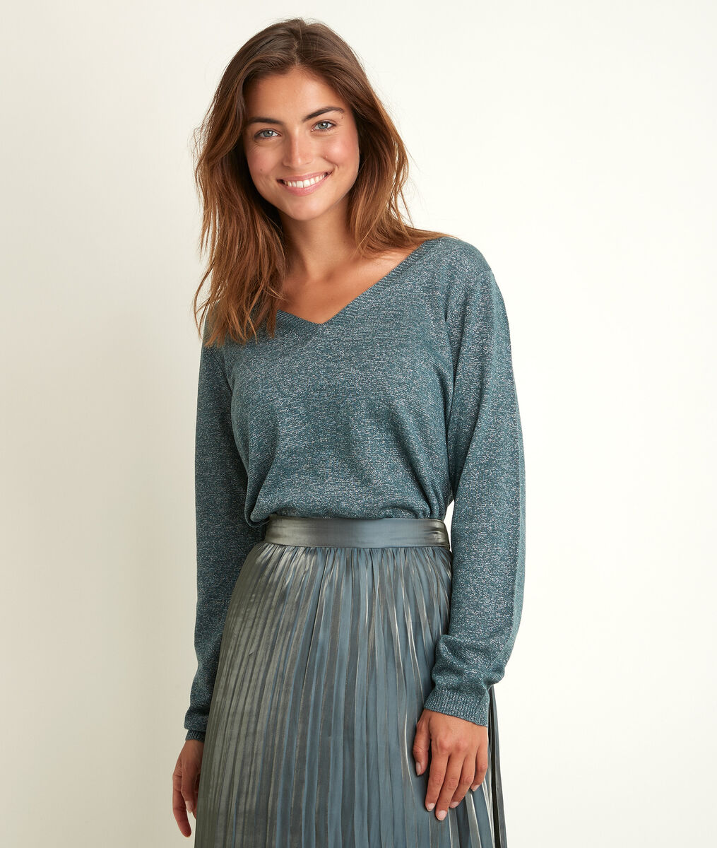Pull fin brillant vert Ryo | 1-2-3 Pull fin brillant vert Ryo PhotoZ | 1-2-3